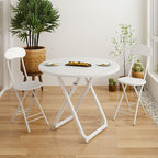 80cm White Modern Minimalist Table with Sleek Surface