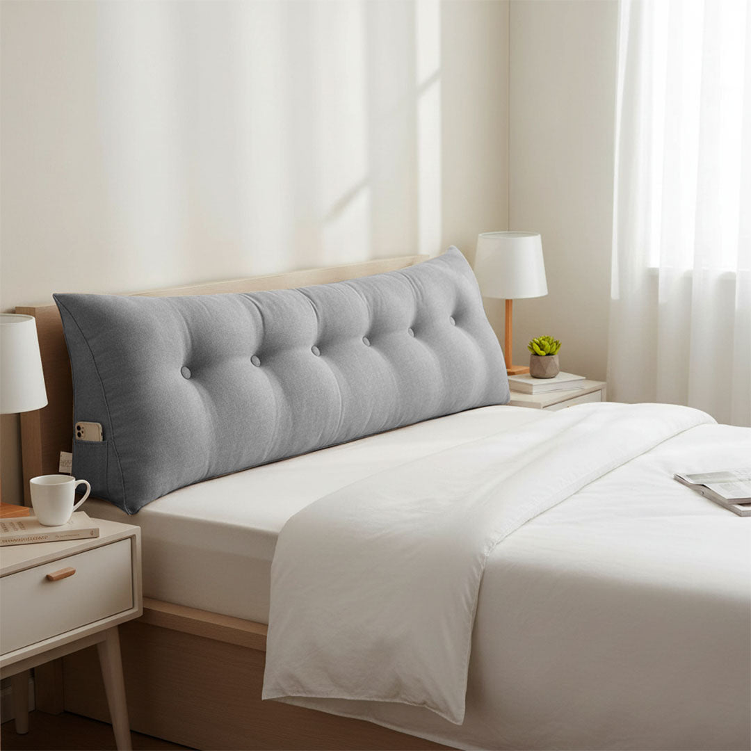 SOGA 180cm Silver Wedge Bed Cushion