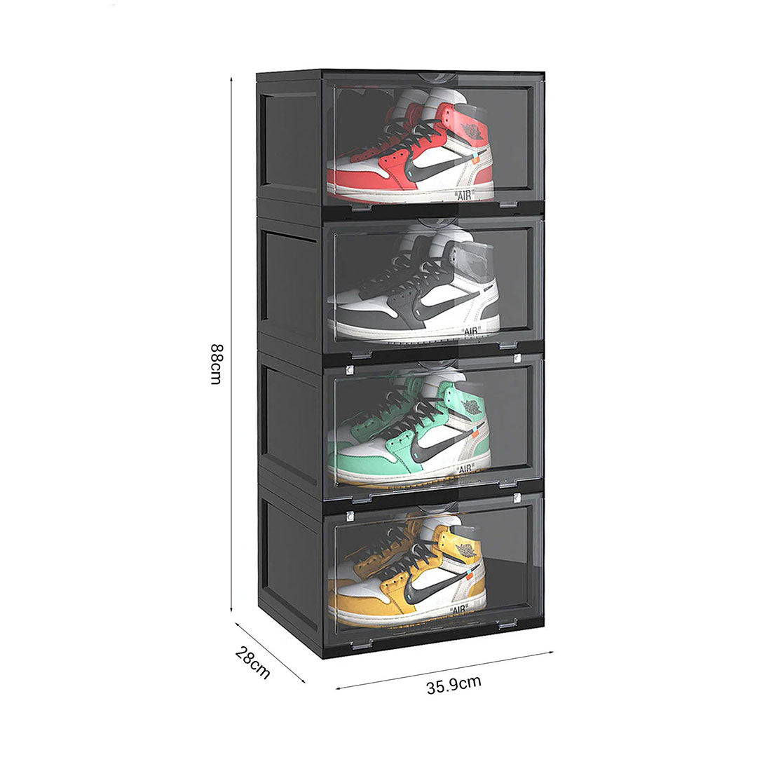 4 Tier Black Shoe Organiser