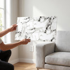SOGA Peel & Stick Floor and Wall Tiles 30 x 60cm 10 Pack Black White Faux Marble