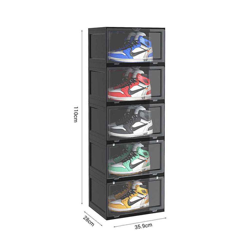 5 Tier Black Shoe Organiser
