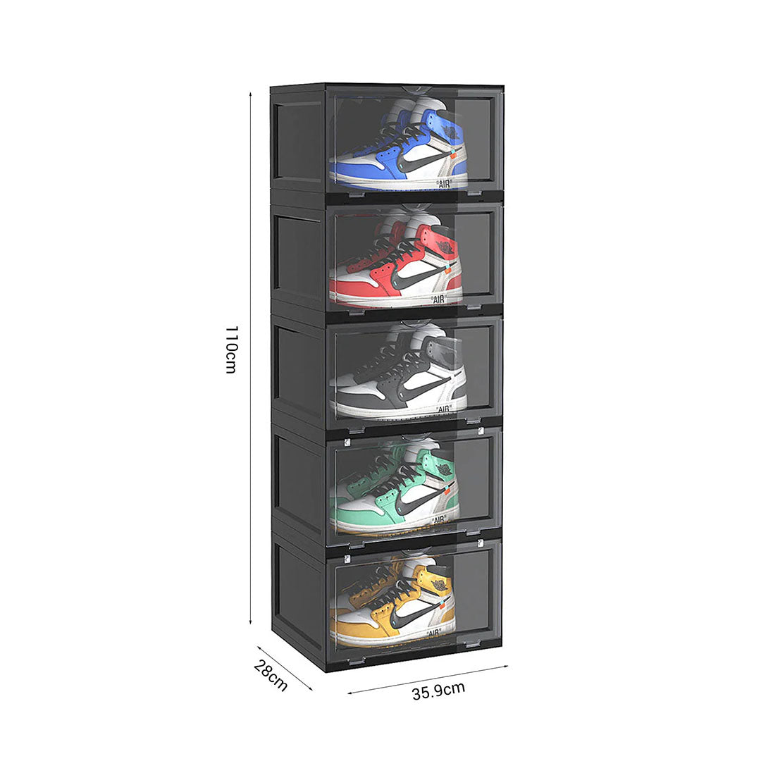 5 Tier Black Shoe Organiser
