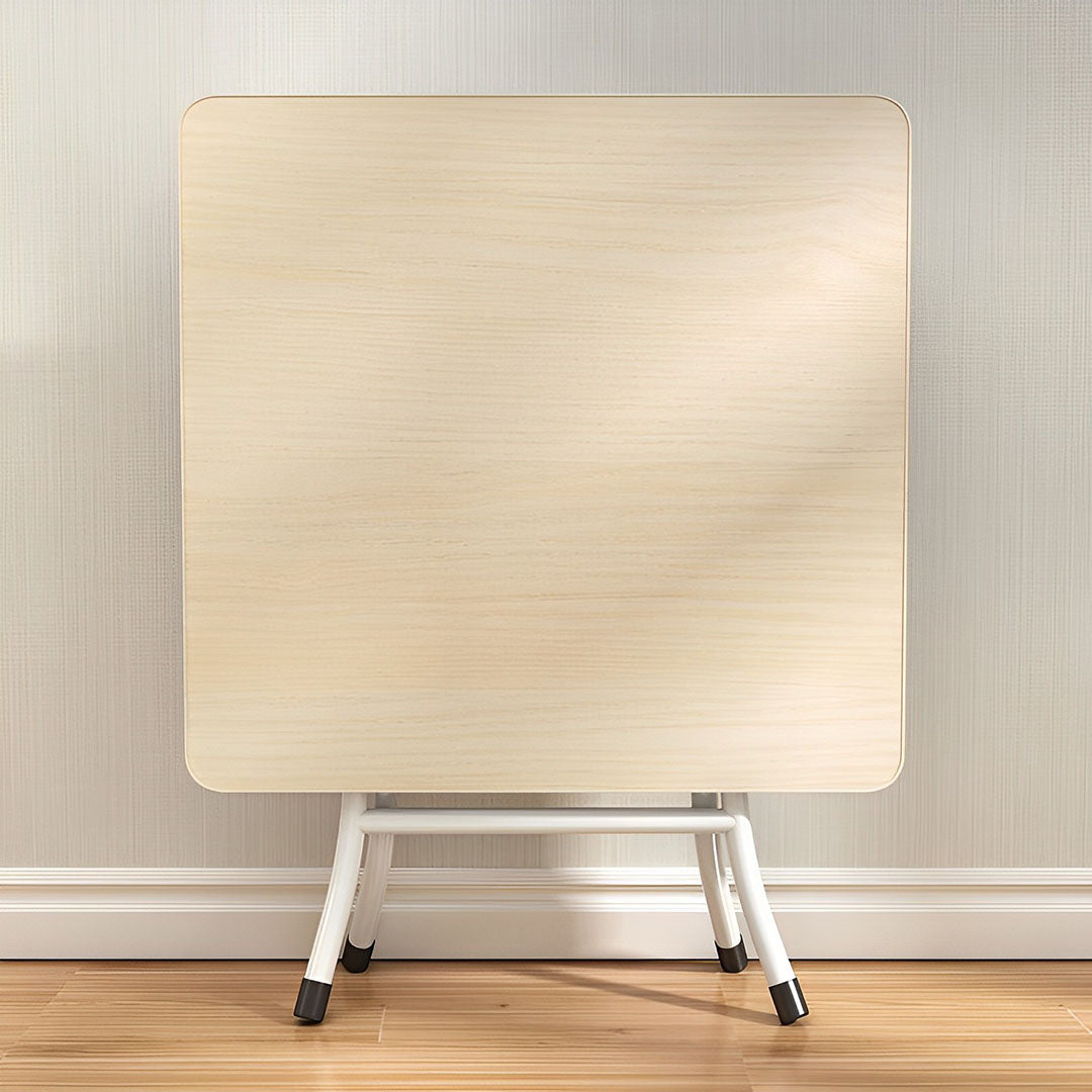 Wood-Colored Square Dining Table Portable