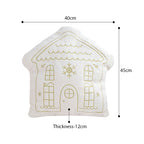 SOGA 45cm Festive White Christmas House Shaped Holiday Throw Pillow