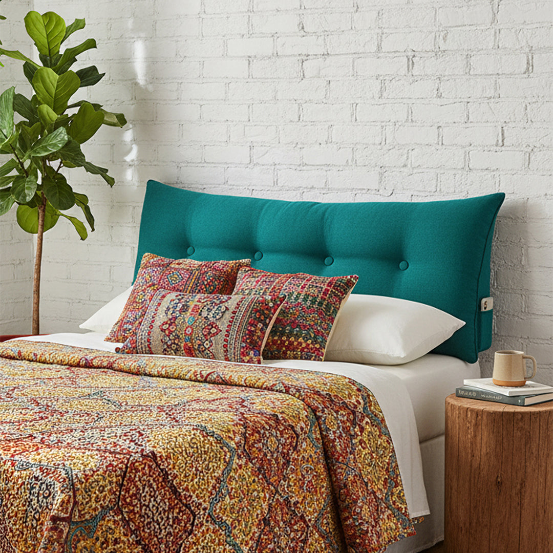 SOGA 120cm Blue Green Wedge Bed Cushion