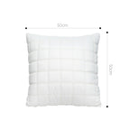 SOGA Quilted Cushion 50cm White Grid Pattern Soft Padded Decorative Throw Pillow