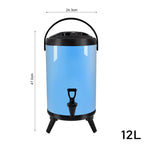 12L Stainless Steel Milk Tea Barrel with Faucet Blue