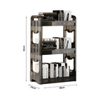 38x24cm Black 3 Tier Bookshelf & Cosmetic Storage Organizer Trolley Rack