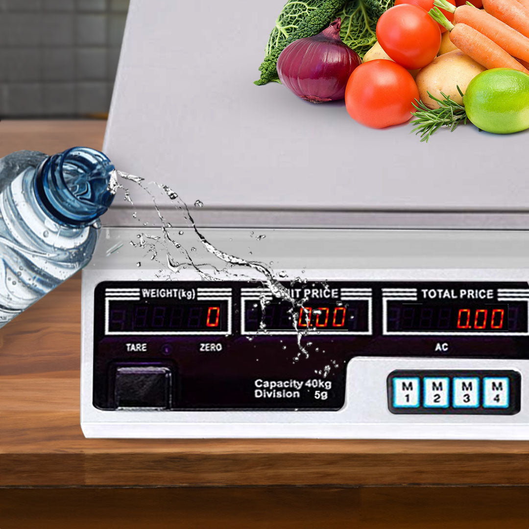 40kg Digital Commercial Kitchen Scales White
