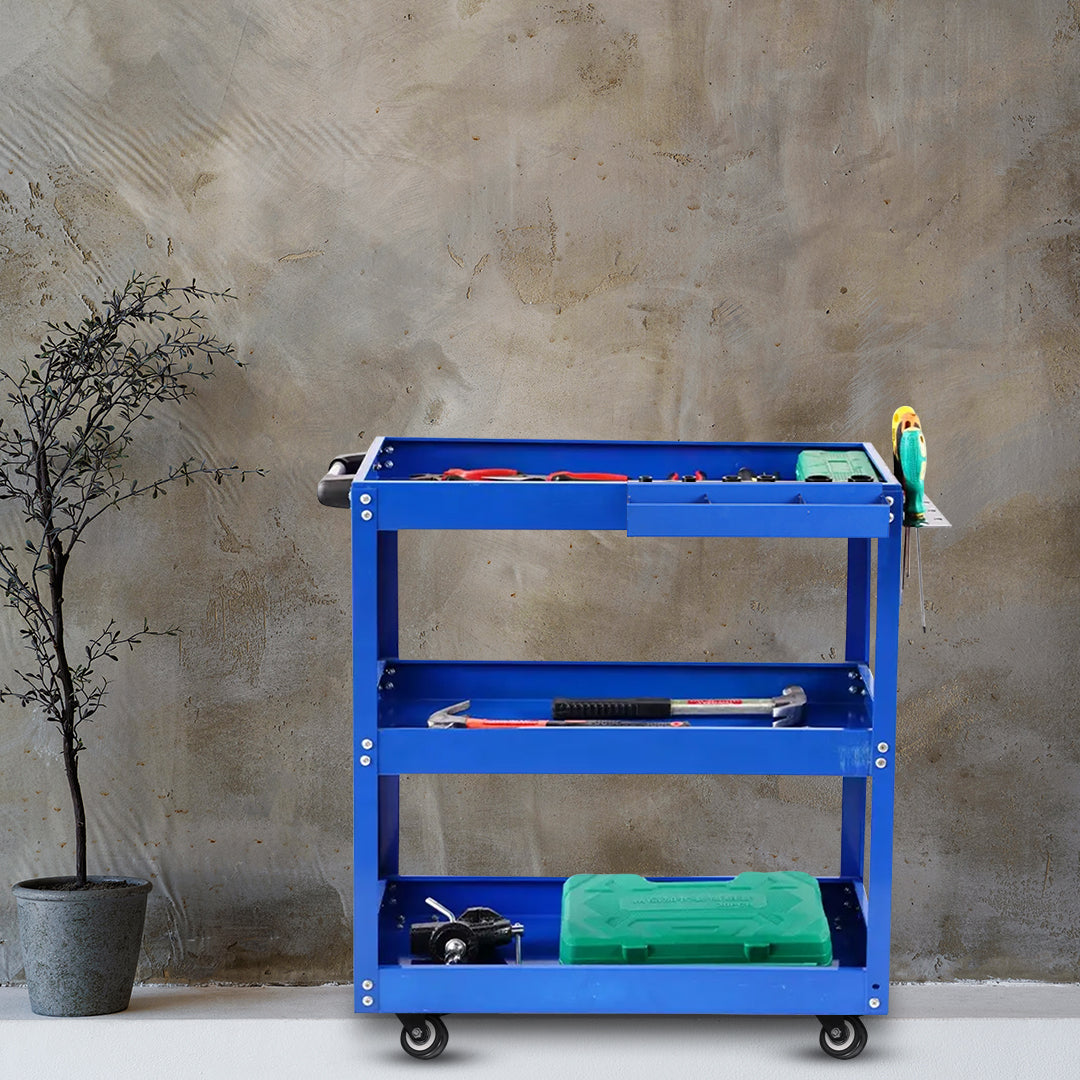 3 Tier Tool Storage Cart Blue
