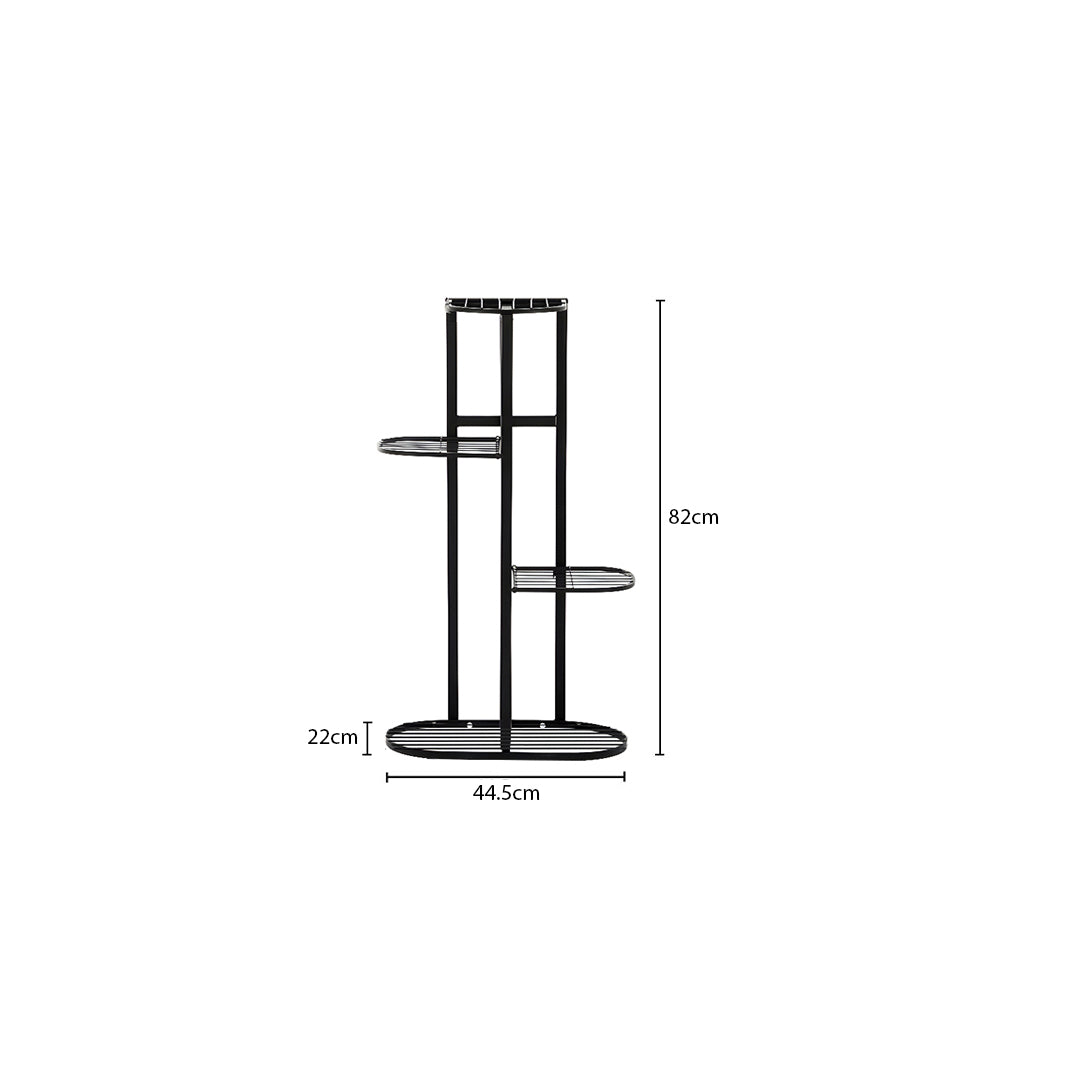 4 Tier Black Metal Plant Rack