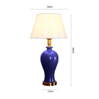 Ceramic Oval Table Lamp Dark Blue