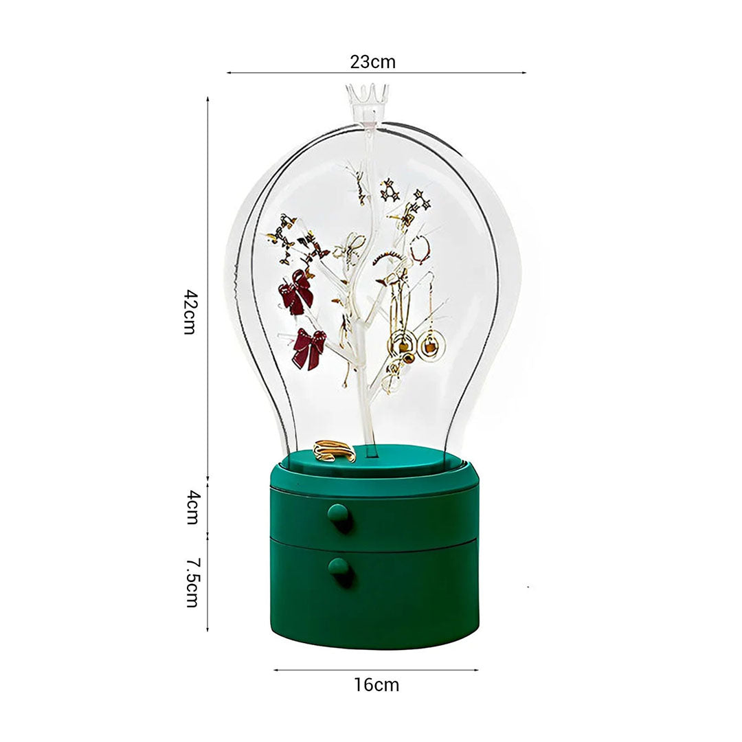 Green 360 Degree Rotating LED Light  Jewelry Storage Organiser