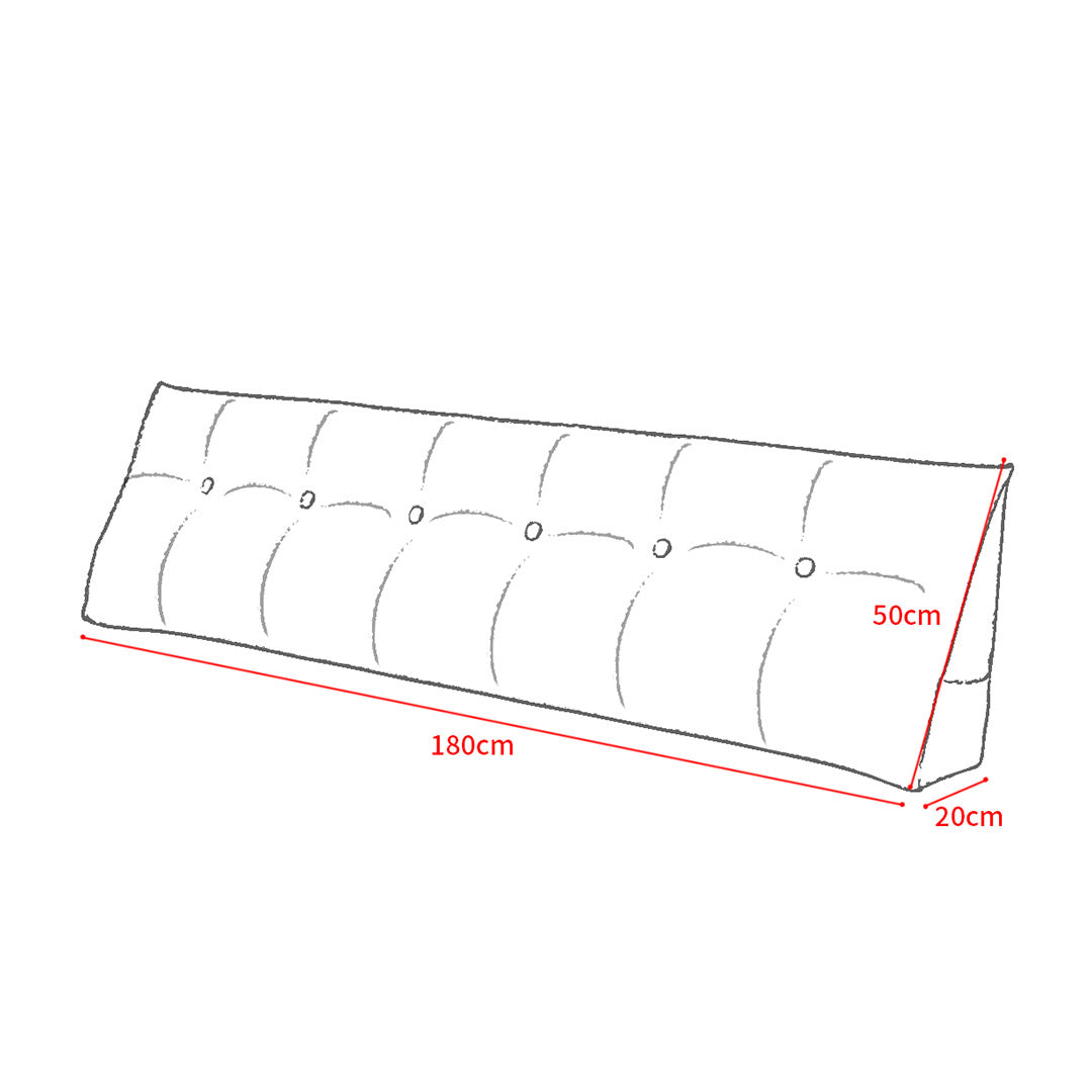 180cm Dark Grey Wedge Bed Cushion