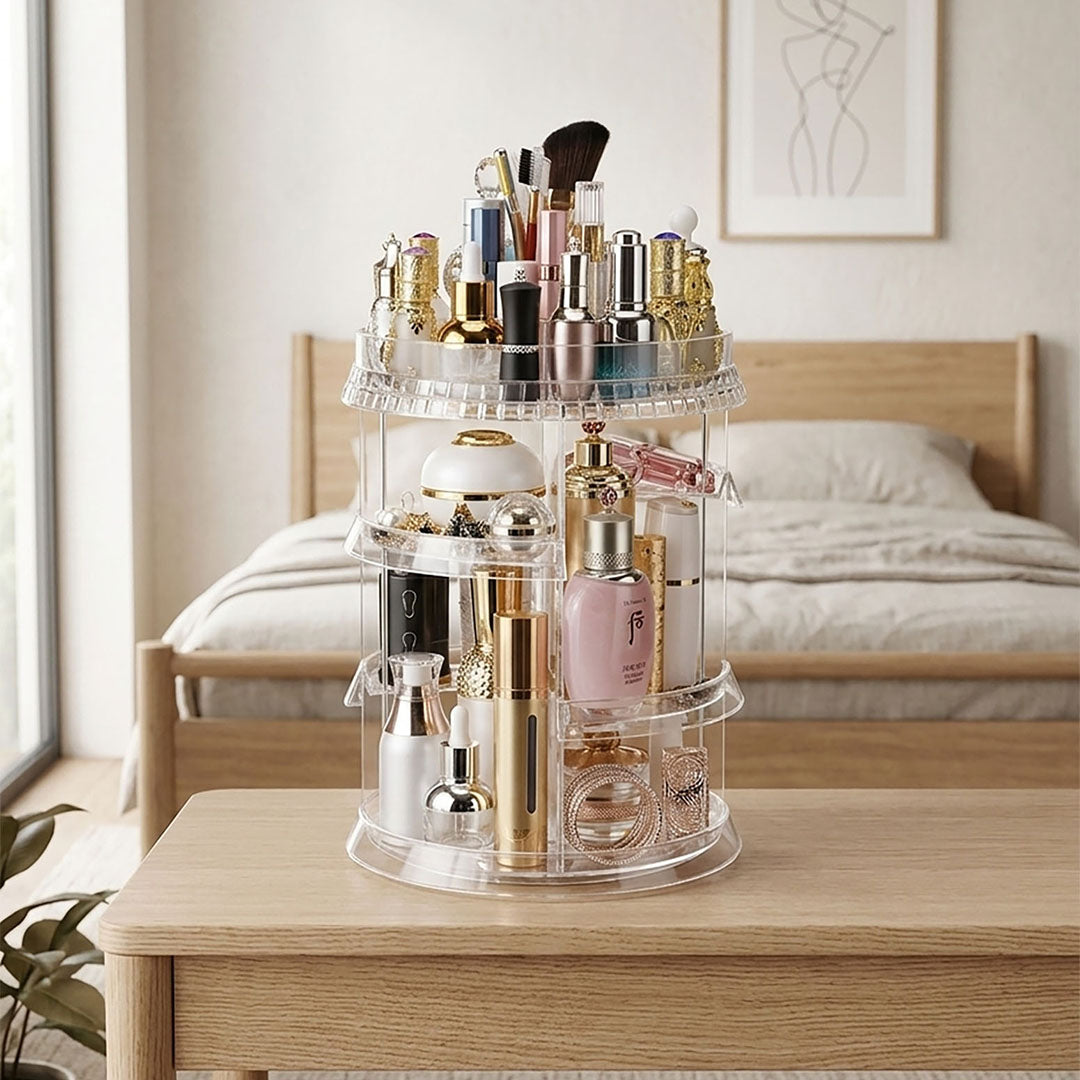 360 Degree Rotating Makeup Organiser Cosmetics Holder