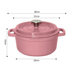 Cast Iron Porcelain Casserole 2.7L Pink 22cm
