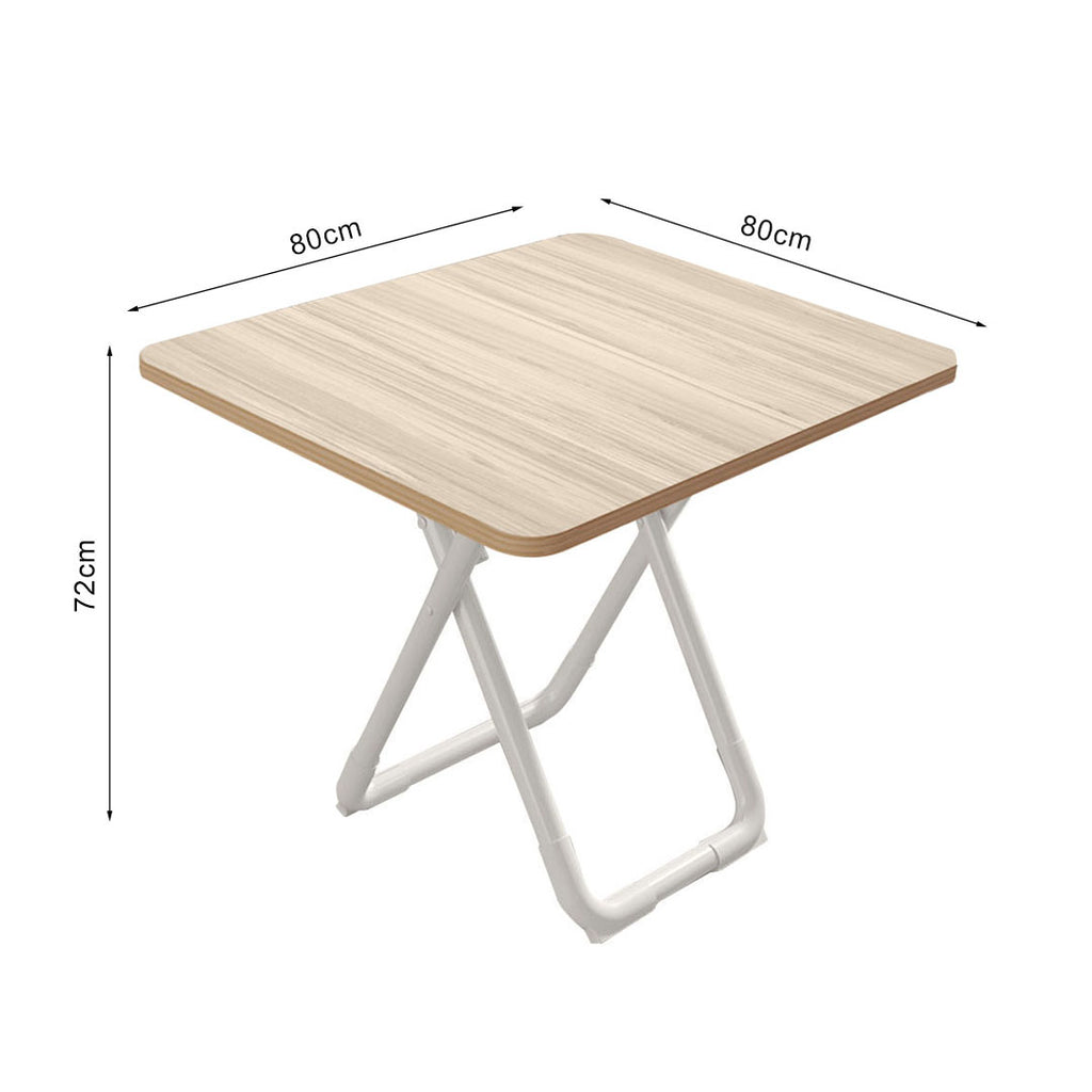 80cm Light Square Table with White Legs