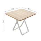 80cm Light Square Table with White Legs