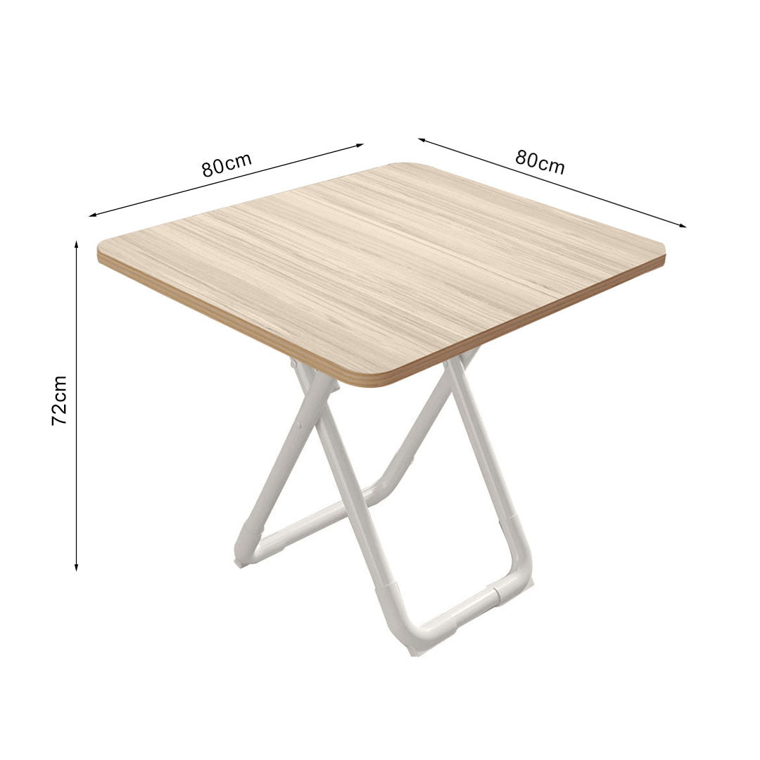 80cm Light Square Table with White Legs