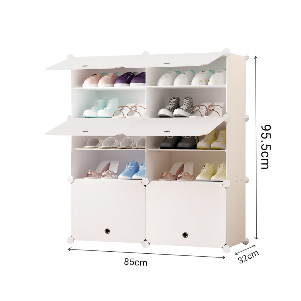5 Tier 2 Column White Shoe Rack Organize
