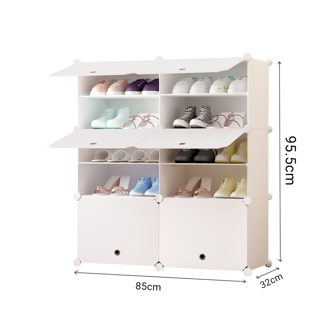5 Tier 2 Column White Shoe Rack Organize