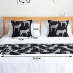 1.5m Bed Light Luxury Black Zebra Vintage Bed Scarf Runner Bedding Tail Pad Flag For Home Hotel Set of 3