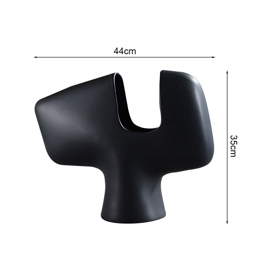44x35cm Ornament Modern Black Abstract Ceramic Vase