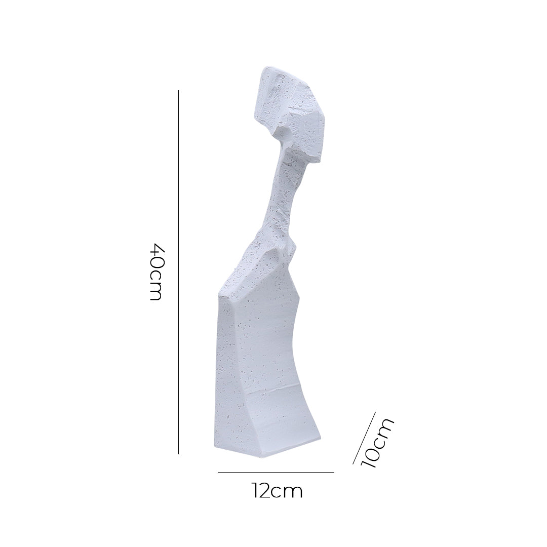 SOGA 40cm White Resin Sculpture Minimalist Abstract Design Modern Art for Home Décor
