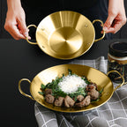 SOGA 25cm Dry Pot And crafted with 201 Material in Gold for Kitchen Essentia