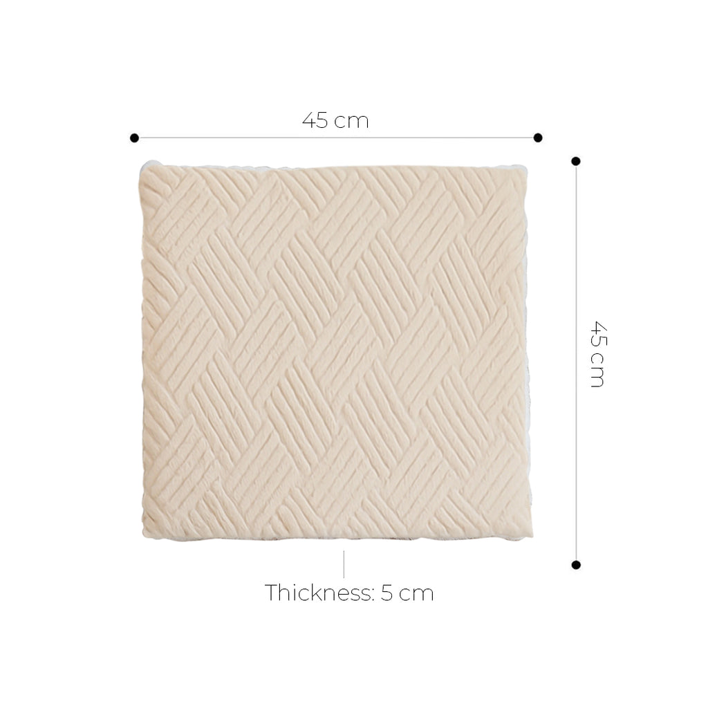 SOGA 45cm Beige Chevron Square Cushion Soft Leaning Plush Backrest Throw Seat Pillow