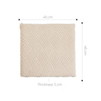 SOGA 45cm Beige Chevron Square Cushion Soft Leaning Plush Backrest Throw Seat Pillow
