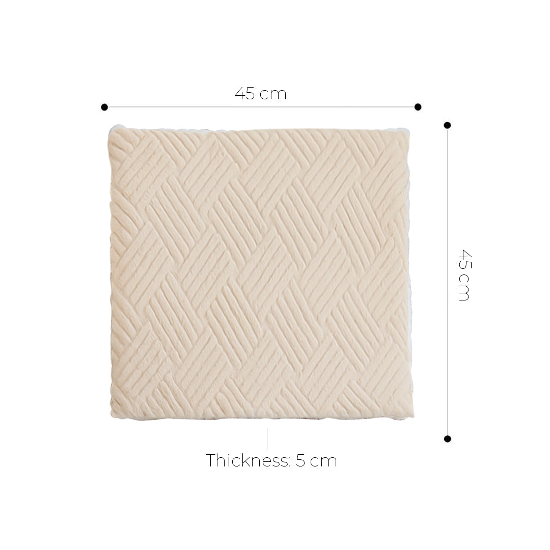 SOGA 45cm Beige Chevron Square Cushion Soft Leaning Plush Backrest Throw Seat Pillow