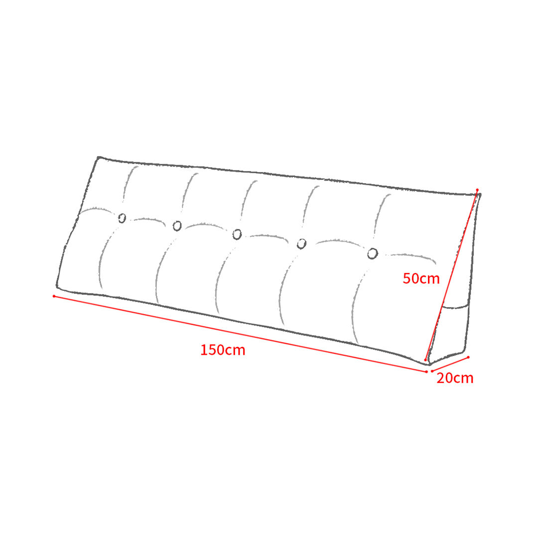 150cm Dark Grey Wedge Bed Cushion