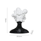 SOGA 30cm Black & White Bubble Head Resin Sculpture Modern Art Decor for Home Décor