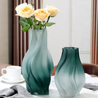 32cm Glass Vase Blue with Beautiful glass Bubble Texture Art Vases