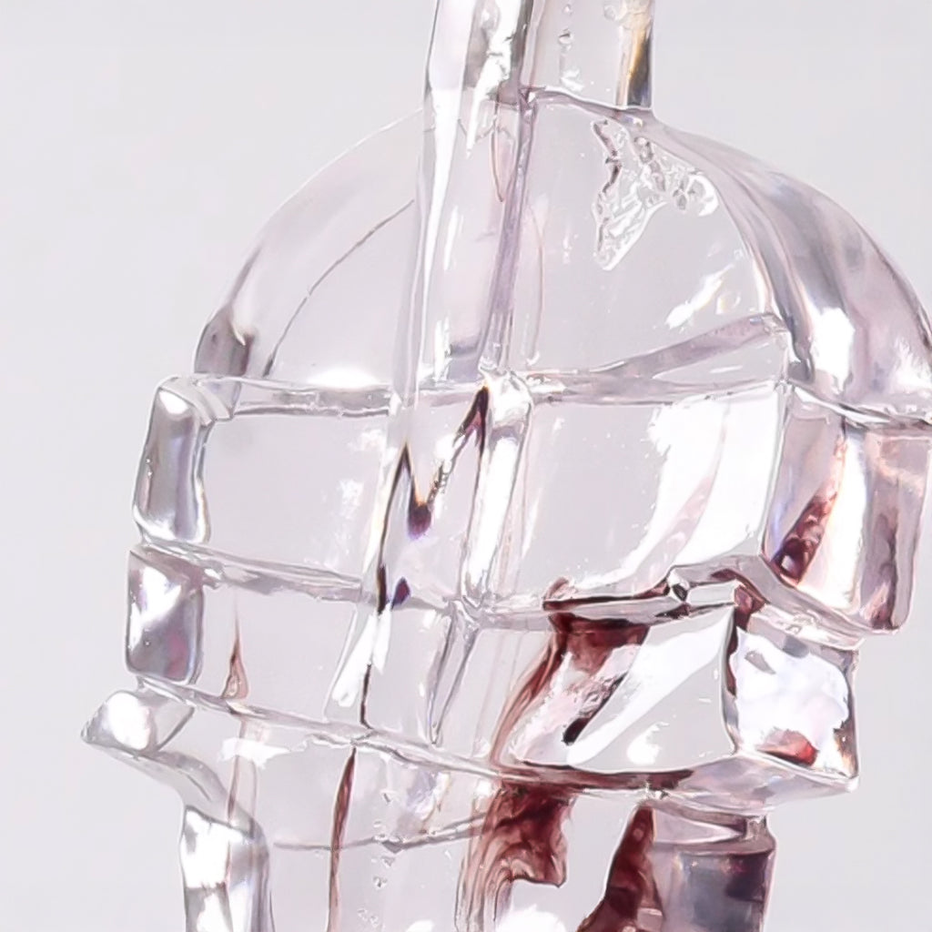 SOGA 75cm Transparent Crystal Violin Fiberglass Sculpture with Artificial Marble Base for Modern Home Décor