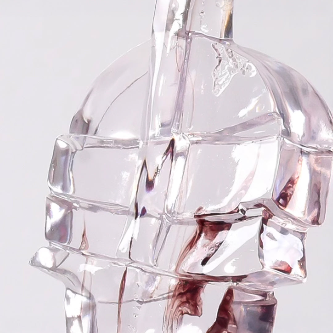 SOGA 75cm Transparent Crystal Violin Fiberglass Sculpture with Artificial Marble Base for Modern Home Décor