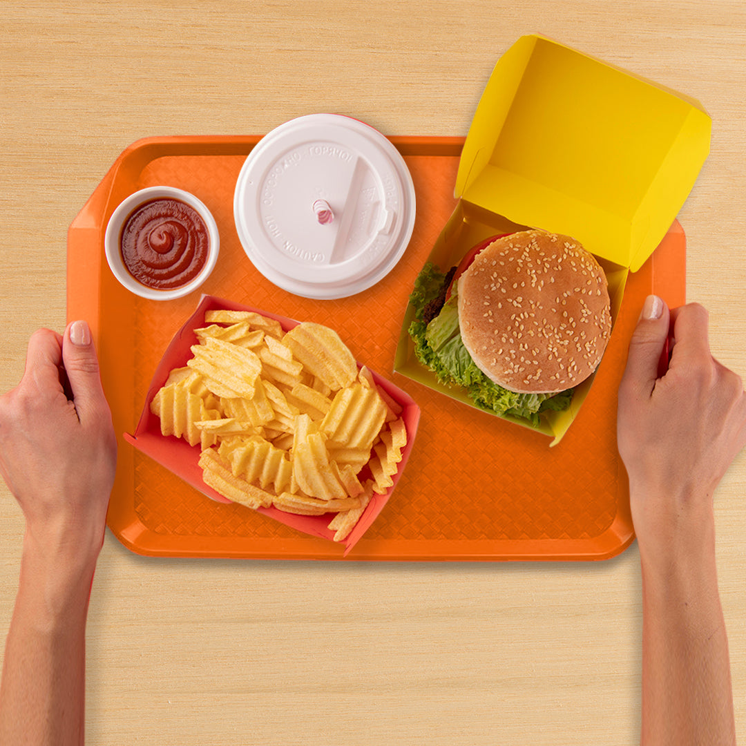 Rectangular Serving Tray Set of 10 Orange
