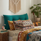 SOGA 100cm Blue Green Wedge Bed Cushion