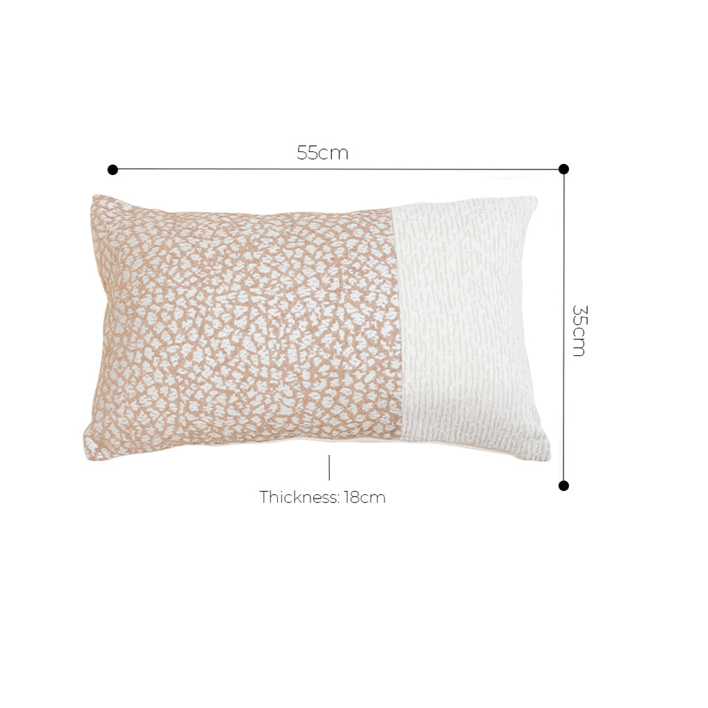 SOGA 2X 35cm Contemporary Beige Two-Tone Block Design Throw Pillow