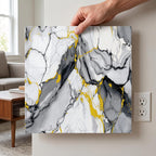 SOGA Peel & Stick Floor and Wall Tiles 30 x 30cm 10 Pack Blue Agate Faux Marble