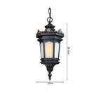 Vintage Lamp 54.5cm Elegant Aluminum & Glass Lantern Chandelier