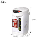 SOGA 2X 3.2L White Plastic Exterior Electric Thermal Pot Dispenser with 3 Dispensing Modes