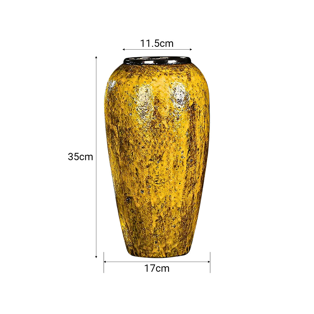 35x17cm Yellow Large Ceramic Flower Vase Elegant Living Room Home Decor