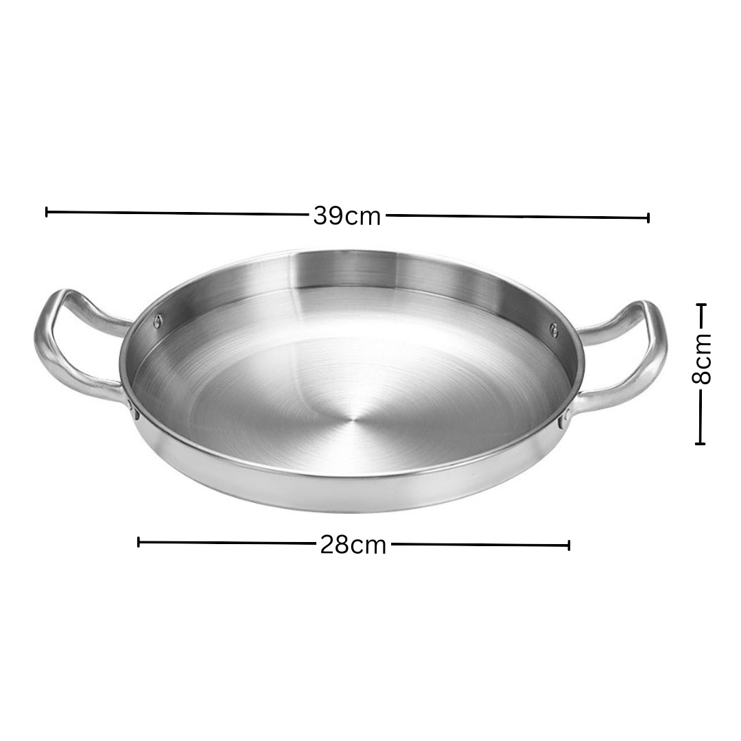 28cm Dry Pot with Natural Color 201 Material from Stainless Steel Kitchen Essentials