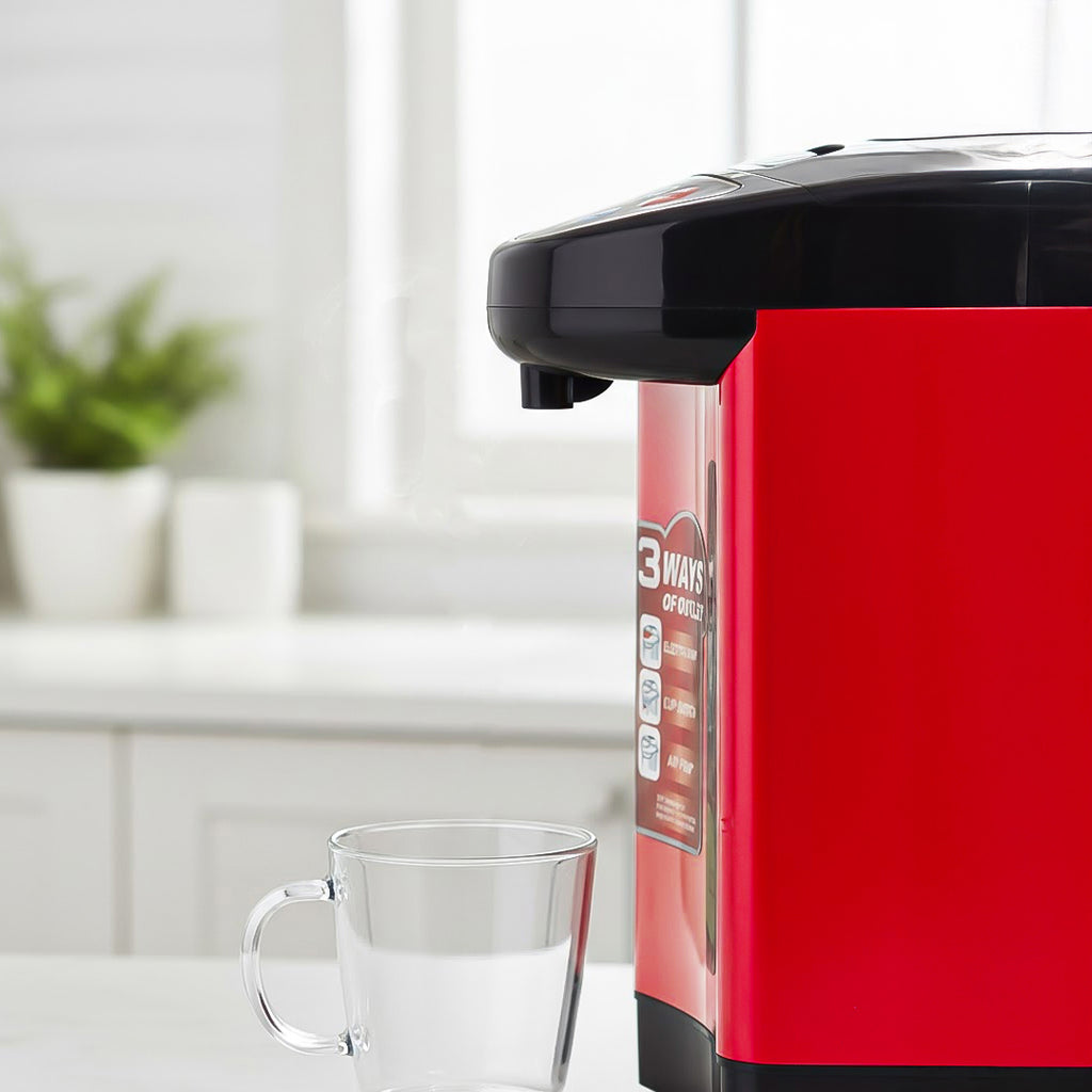 SOGA 4.2L Red Stainless Steel Electric Thermal Pot Dispenser with 3 Dispensing Modes