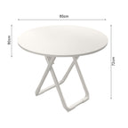 80cm White Modern Minimalist Table with Sleek Surface