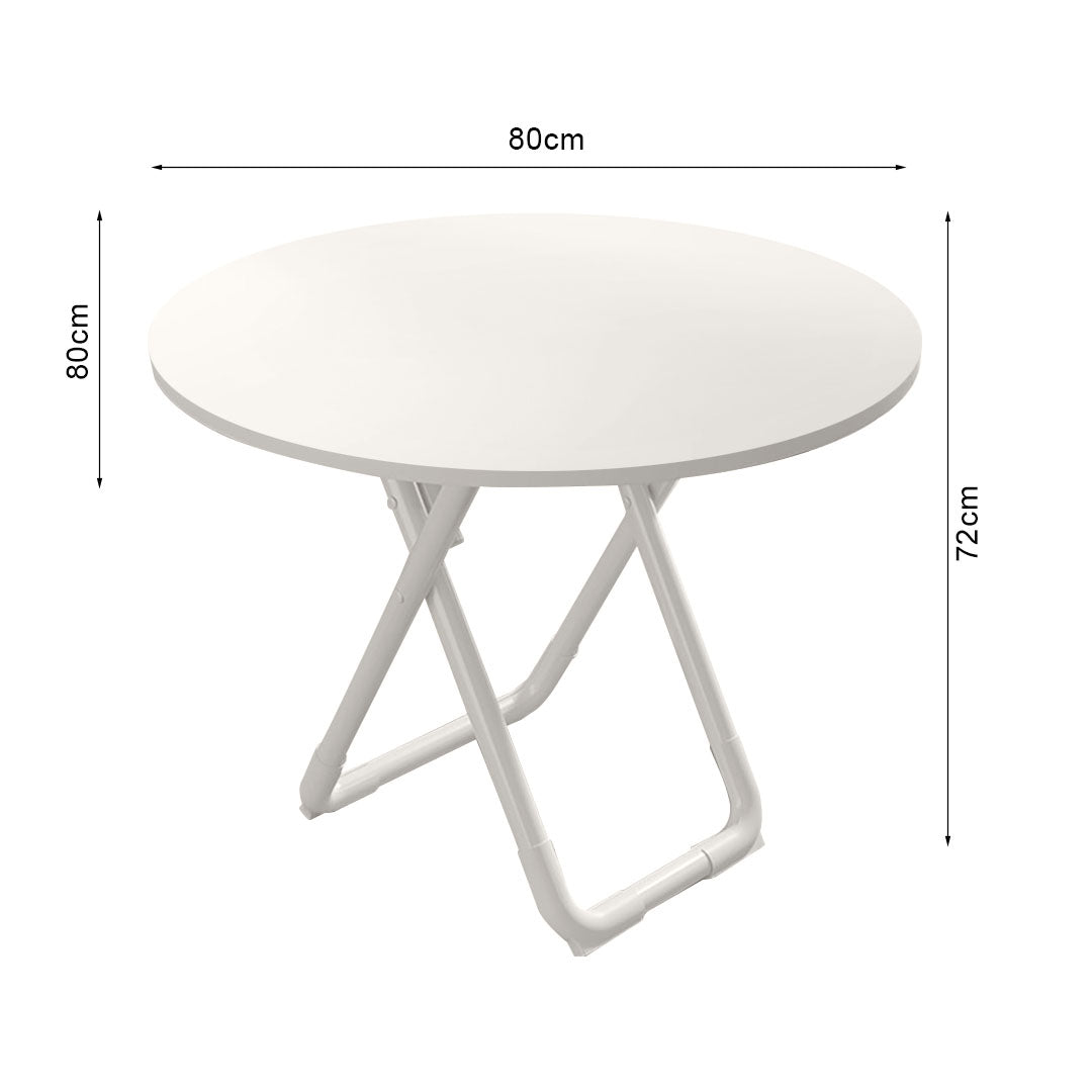 80cm White Modern Minimalist Table with Sleek Surface
