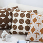 45cm Brown Leather Square Pillow