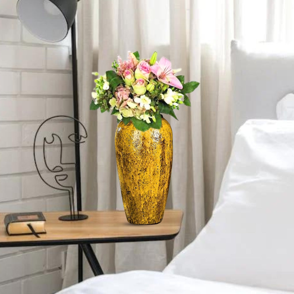 35x17cm Yellow Large Ceramic Flower Vase Elegant Living Room Home Decor